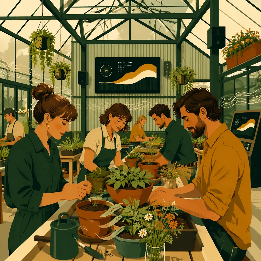 Guided gardening session in the greenhouse