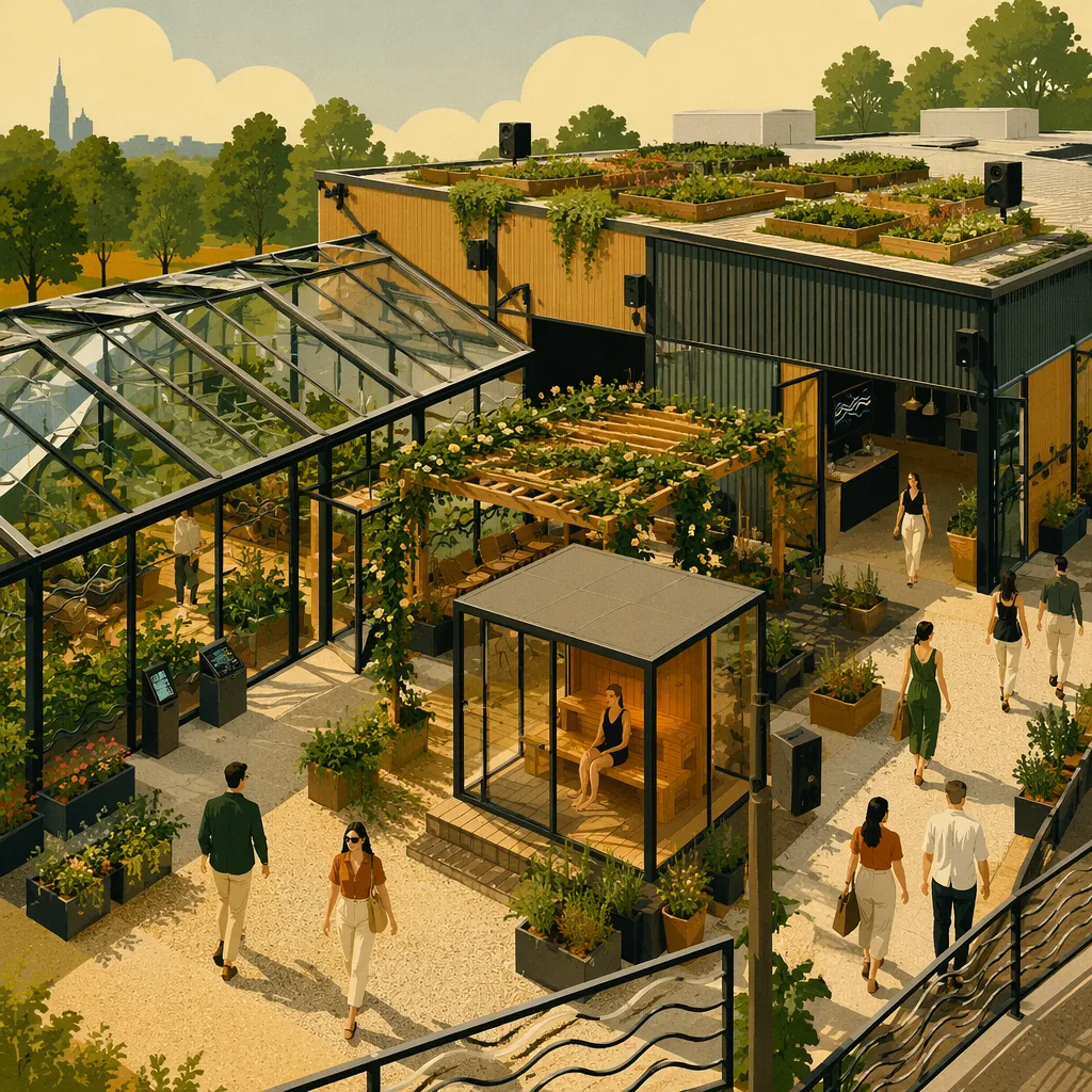 The Sponic Gardens warehouse-greenhouse complex